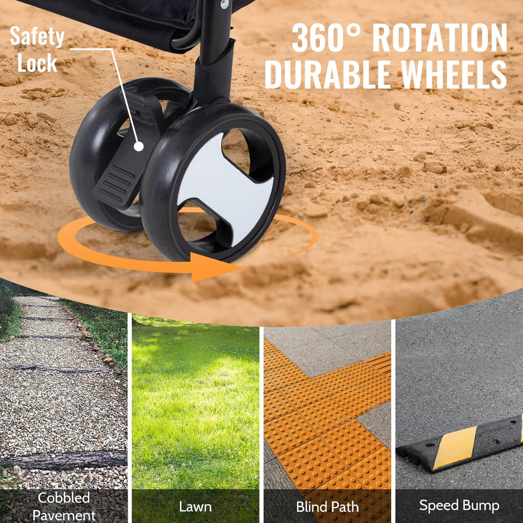 fdw 4-wheels multi-function dog stroller jogger with detachable showing dimensions