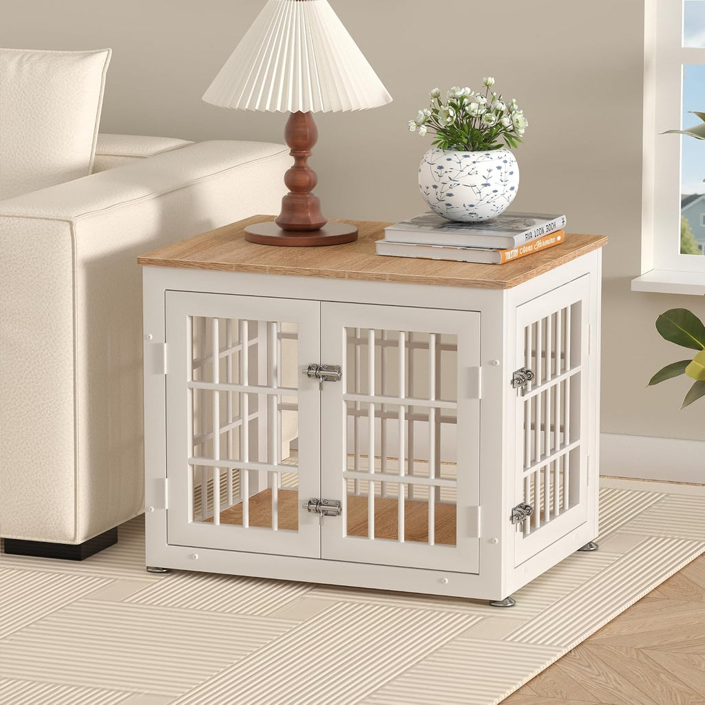 rehomerance 26" heavy duty dog crate furniture for shown in use