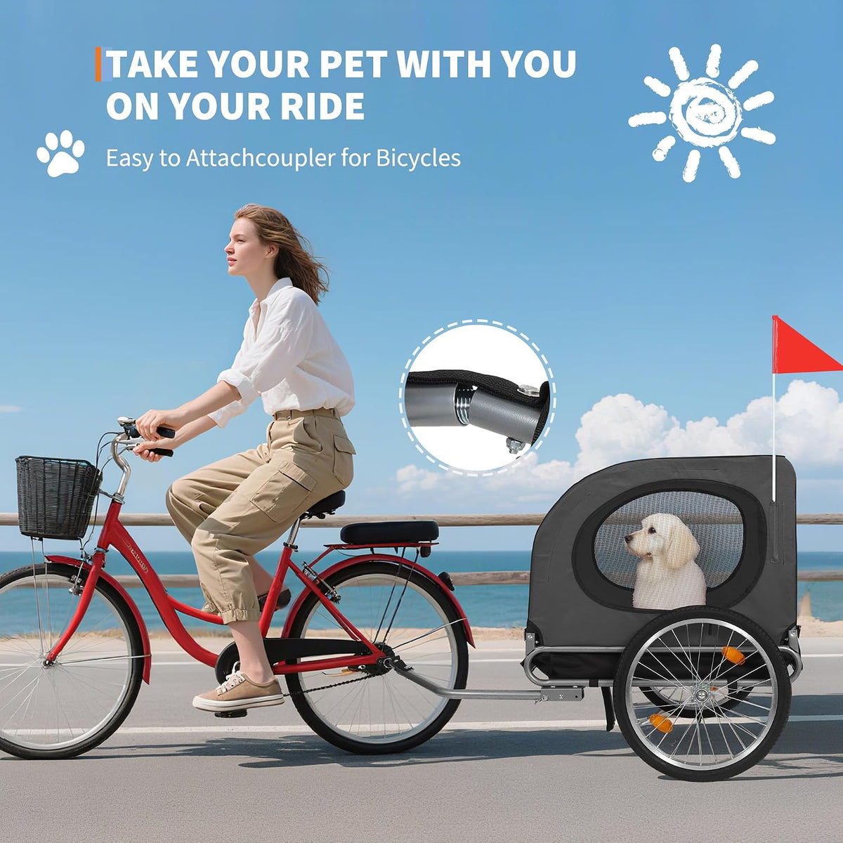 88lbs dog bike trailer, pet cart bicycle carrier on a desk or shelf