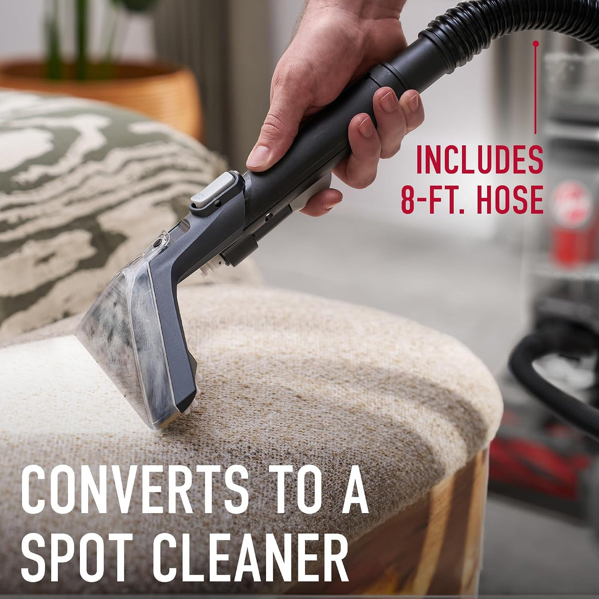 hoover smartwash pet xl upright carpet cleaner machine showing dimensions