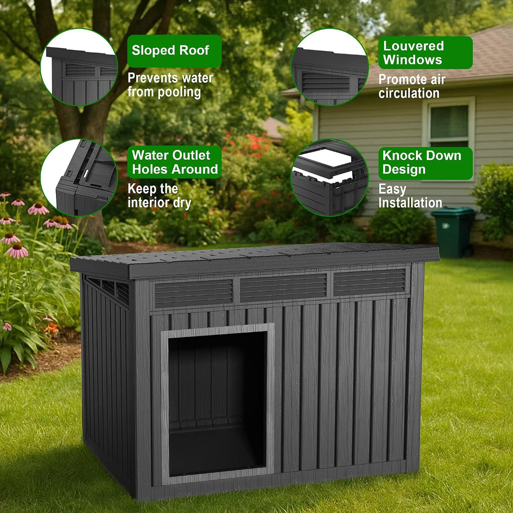 drato outdoor dog and goat house - resin, side view