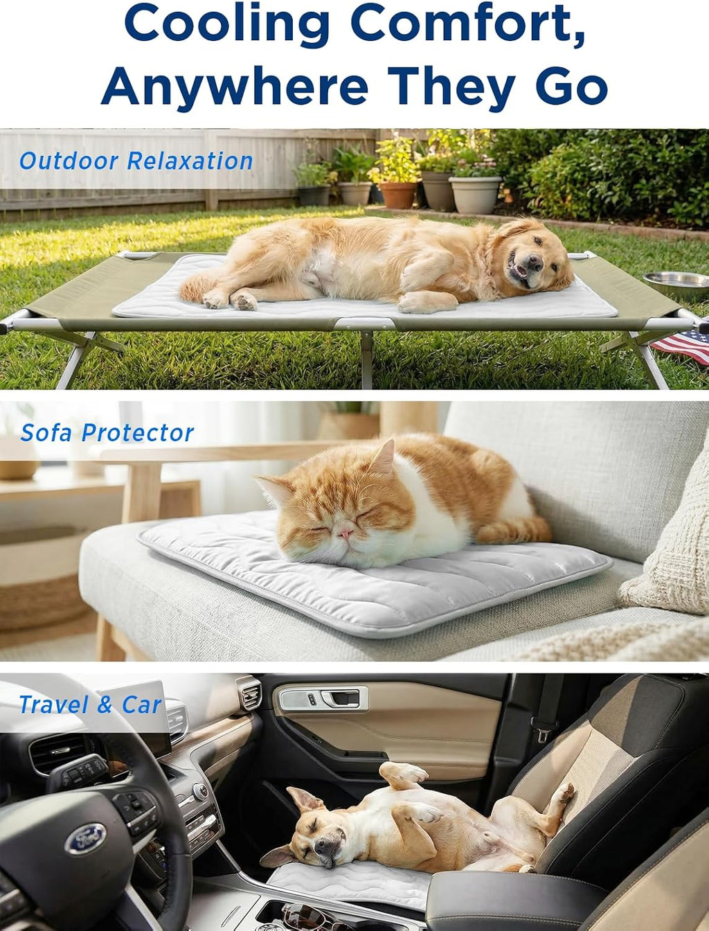 furrybaby dog cooling mat,self cooling mat for extra showing dimensions