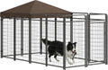 pawhut dog kennel outdoor with waterproof canopy, dog, main product view