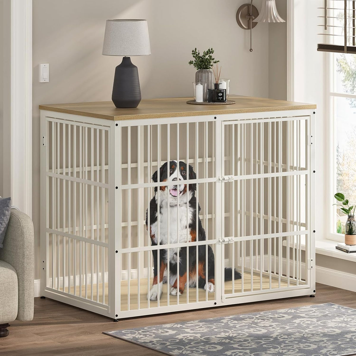lyromix 48'' xxl dog crate furniture with 3, main product view