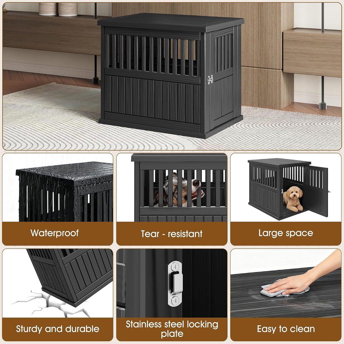 bifanuo dog house 30-inch dog crate furniture, heavy on a desk or shelf