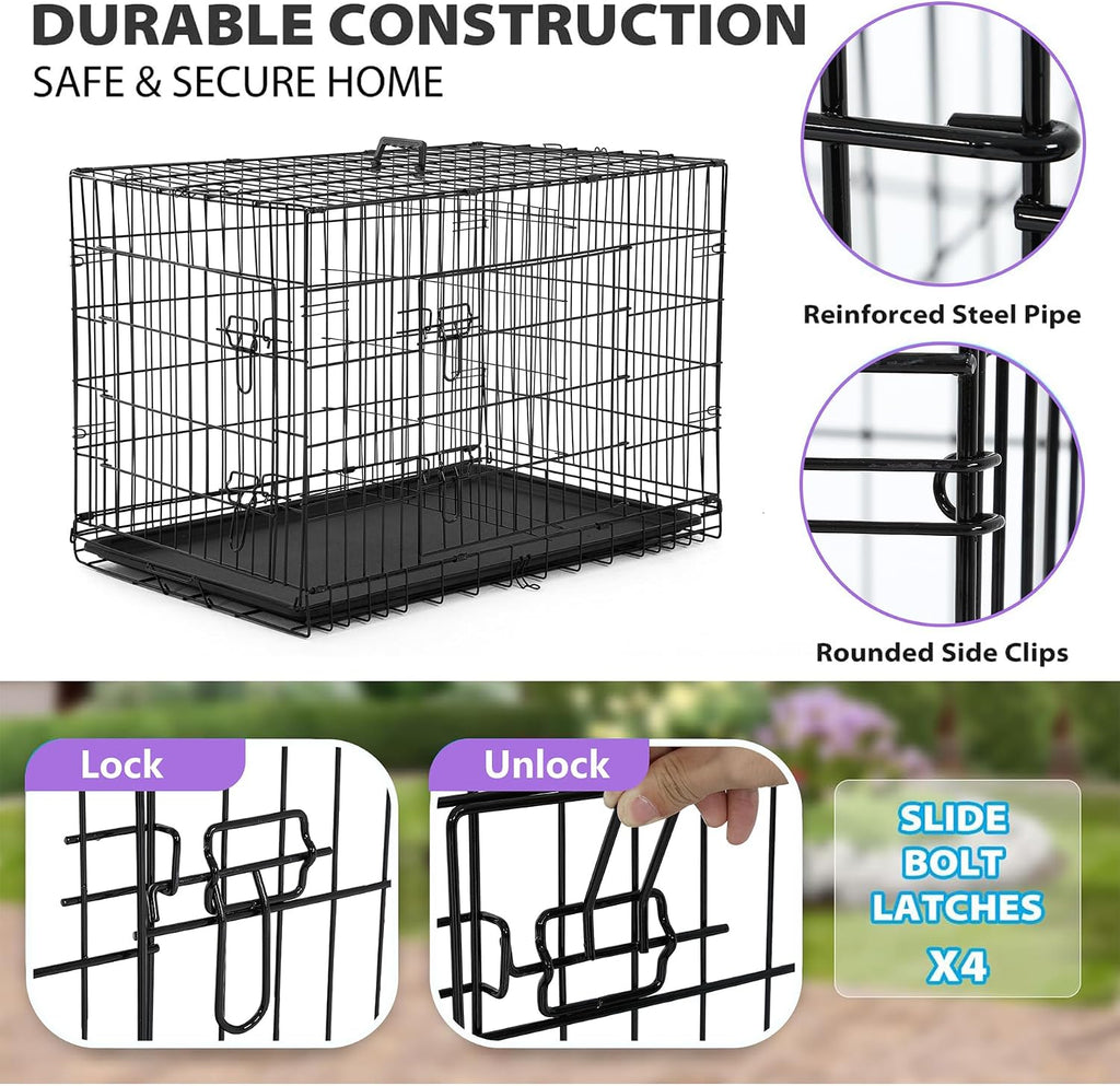 bestpet | dog crate | 48" | black, side view