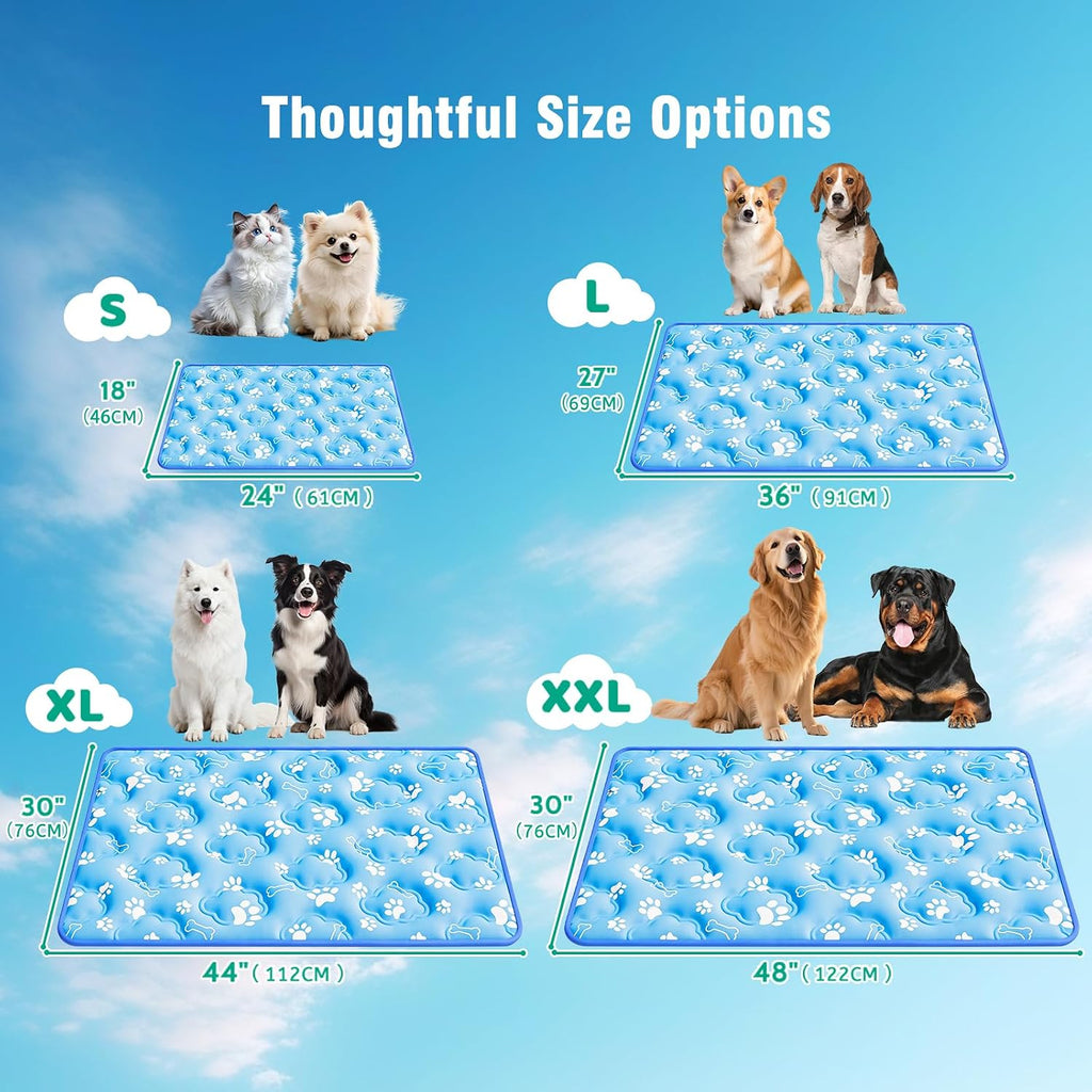 dog cooling mat, extra large cooling dog bed, side view