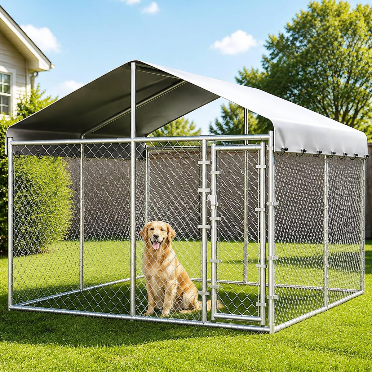 hittite extra large outdoor dog kennel, 10x10x6.56ft anti-rust, main product view