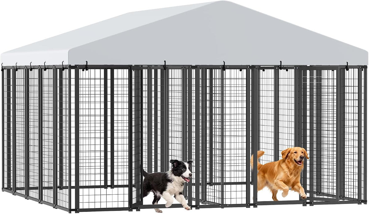 10 x 6 ftdog kennel outdoor, dual-compartment dog, main product view