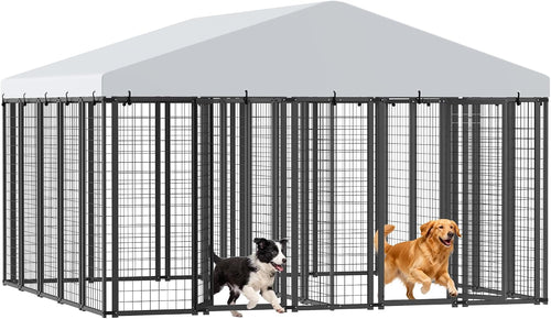 10 x 6 ftdog kennel outdoor, dual-compartment dog, main product view
