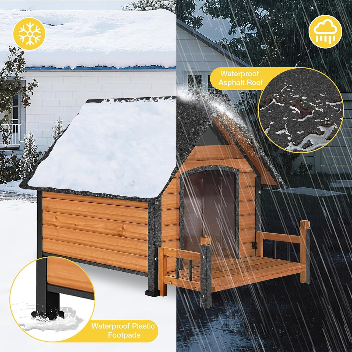dog house with insulated liner, waterproof dog kennel, package contents