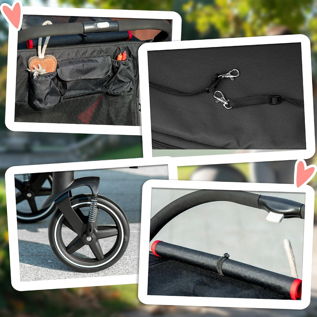pawhut dog stroller one-click foldable pet cat stroller, front angle view