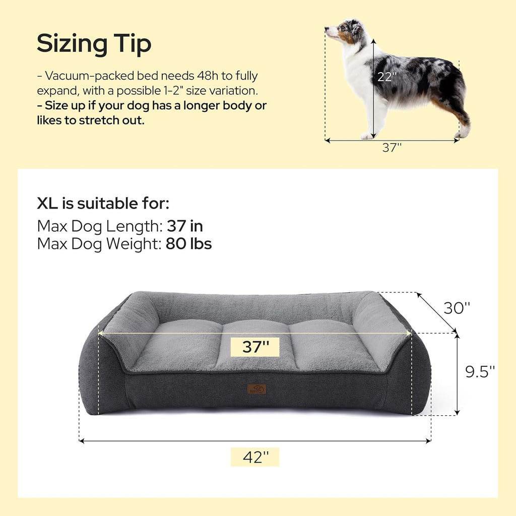 bedsure supportmax® extra thick orthopedic xl dog beds, package contents