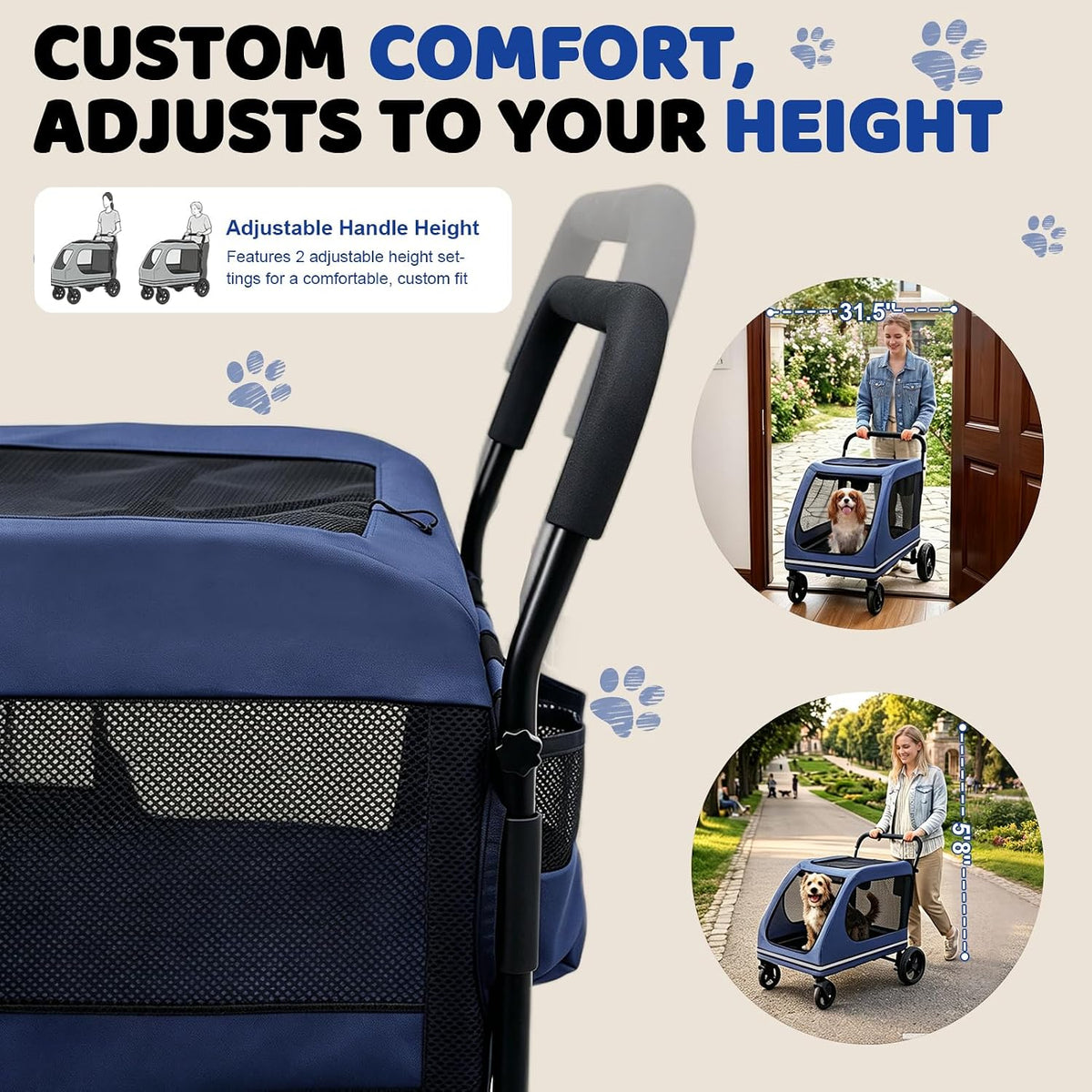 xiapia extra large dog stroller for large &, side view
