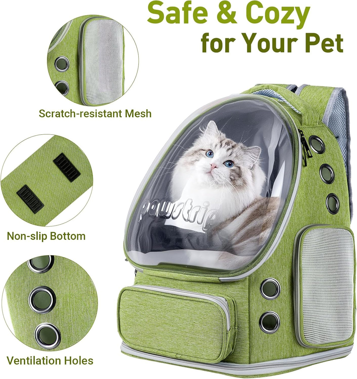 cat backpack carrier clear bubble window for cats, close-up detail