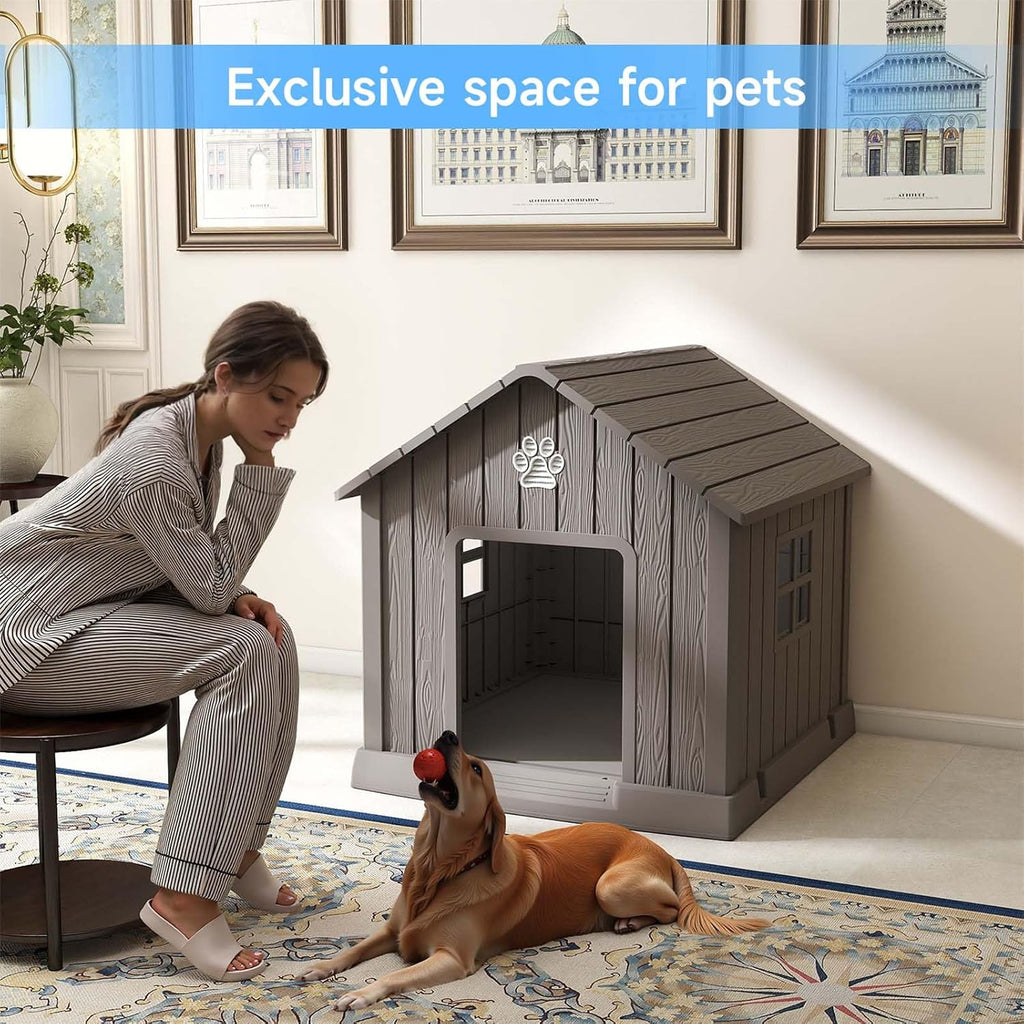 easyup dog house outdoor indoor, dog house weatherproof shown in use