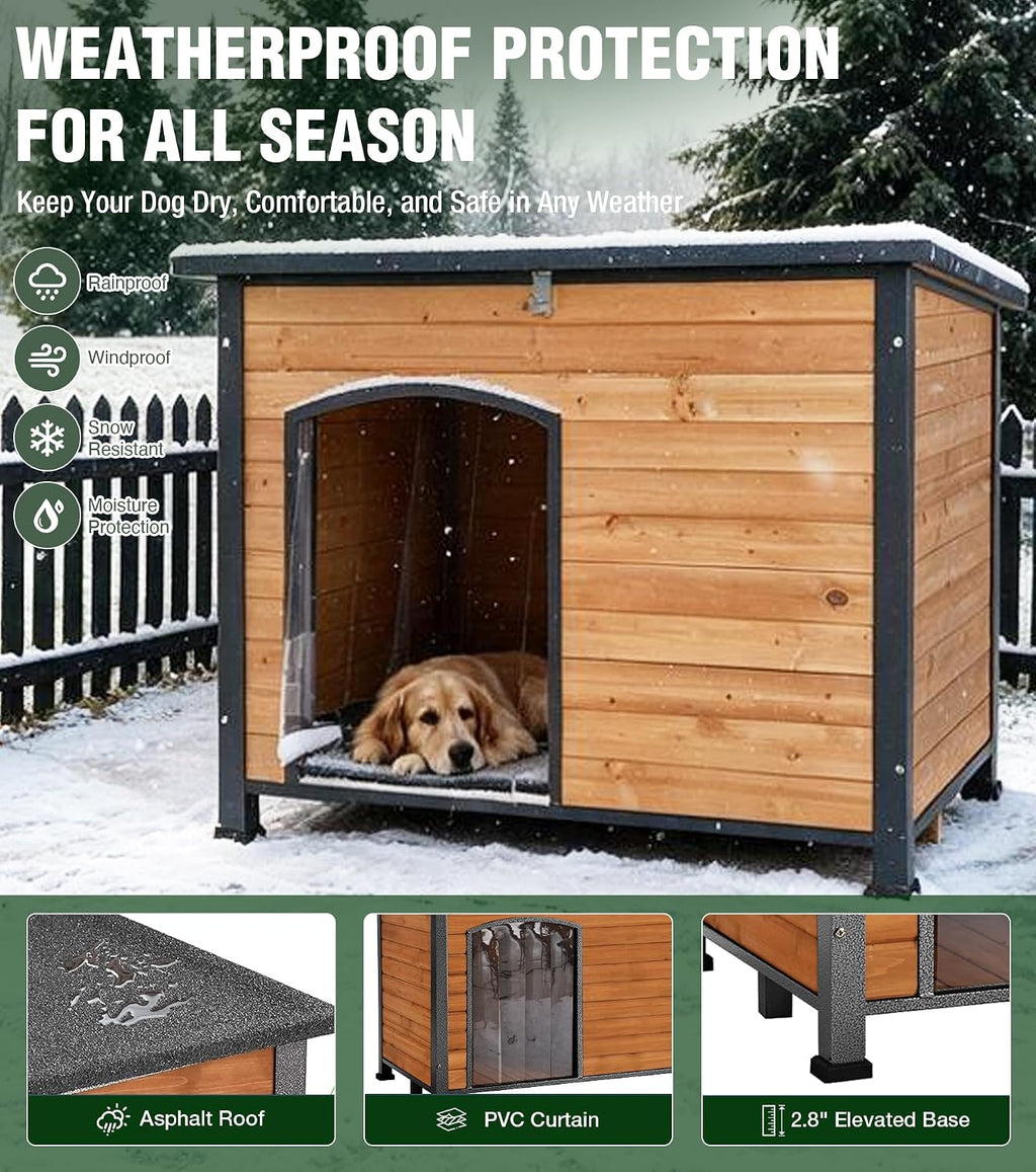 gutinneen large heated outdoor dog house with heating on a desk or shelf