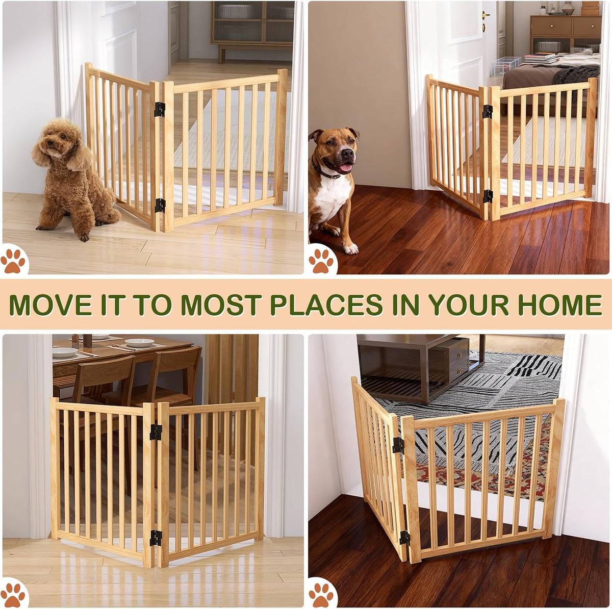 freestanding wooden dog gate indoor- 23" h 2, view 9