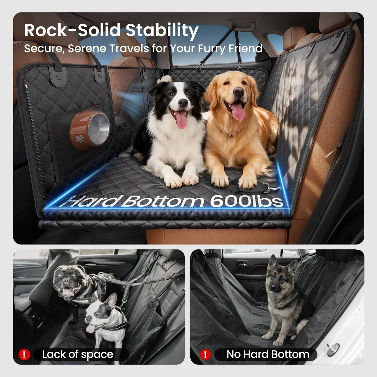 reevaa 2.0 hard bottom back seat cover for shown in use