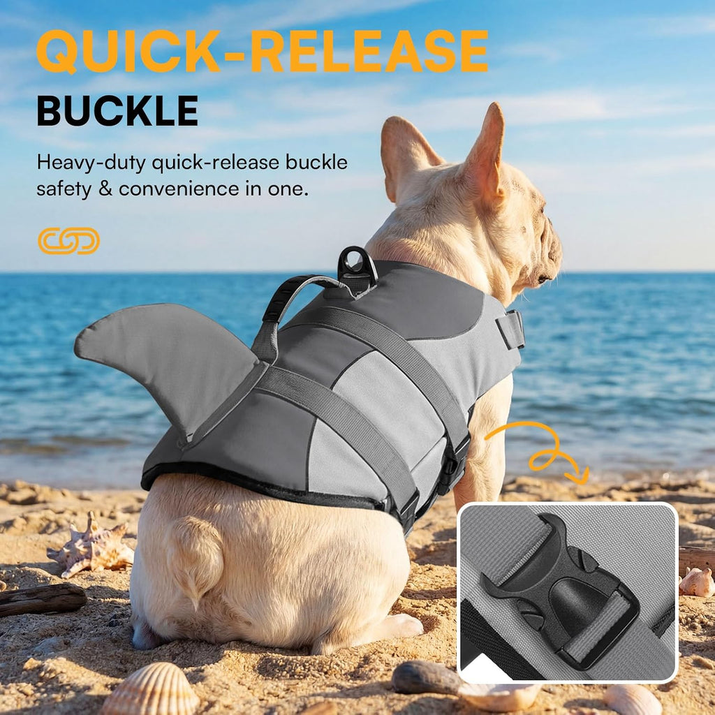 queenmore dog life jacket ripstop dog safety vest showing dimensions