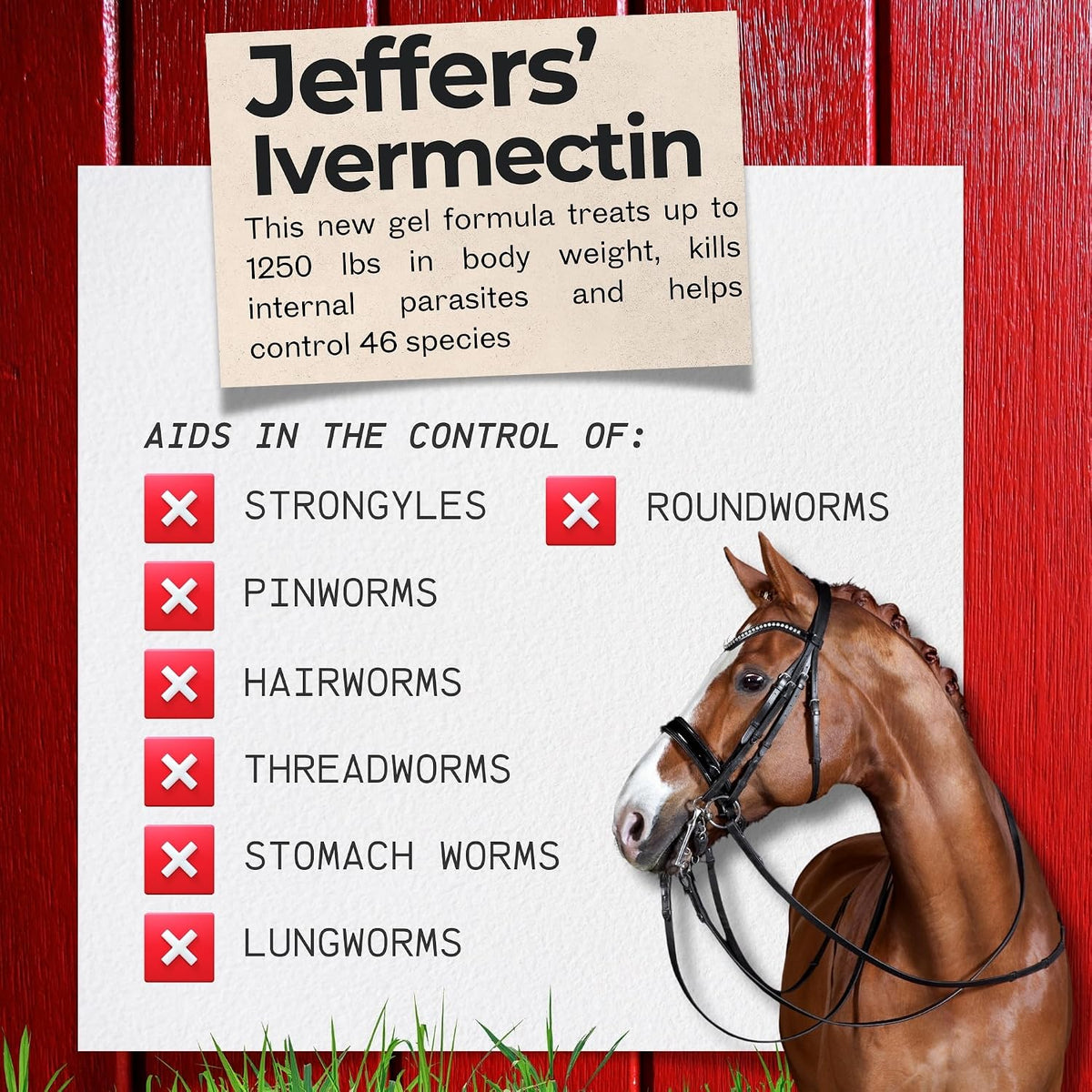 jeffers ivermectin gel dewormer for horses - apple showing dimensions