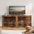 hoobro dog crate furniture for 2 dogs, 63", main product view