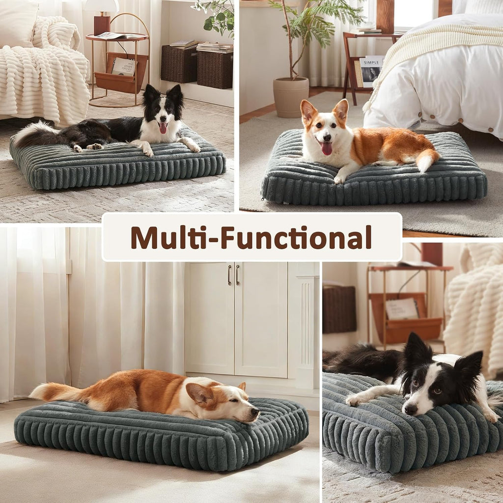 xl dog bed, flat pet beds with removable, side view