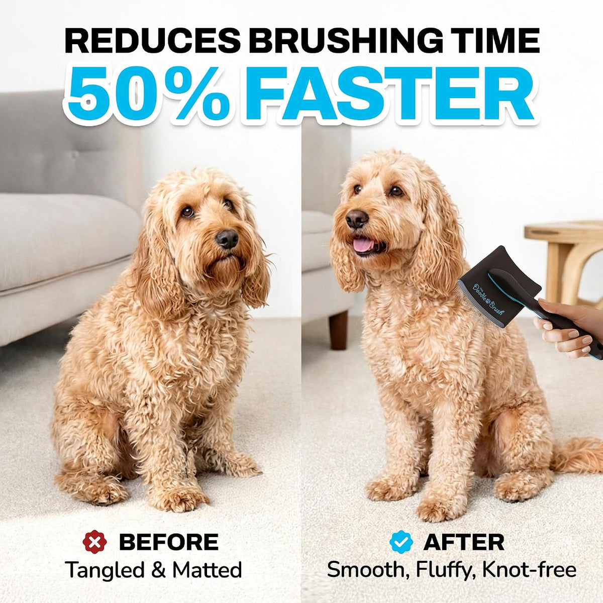 the doodle brush slicker brush dog poodle brush shown in use