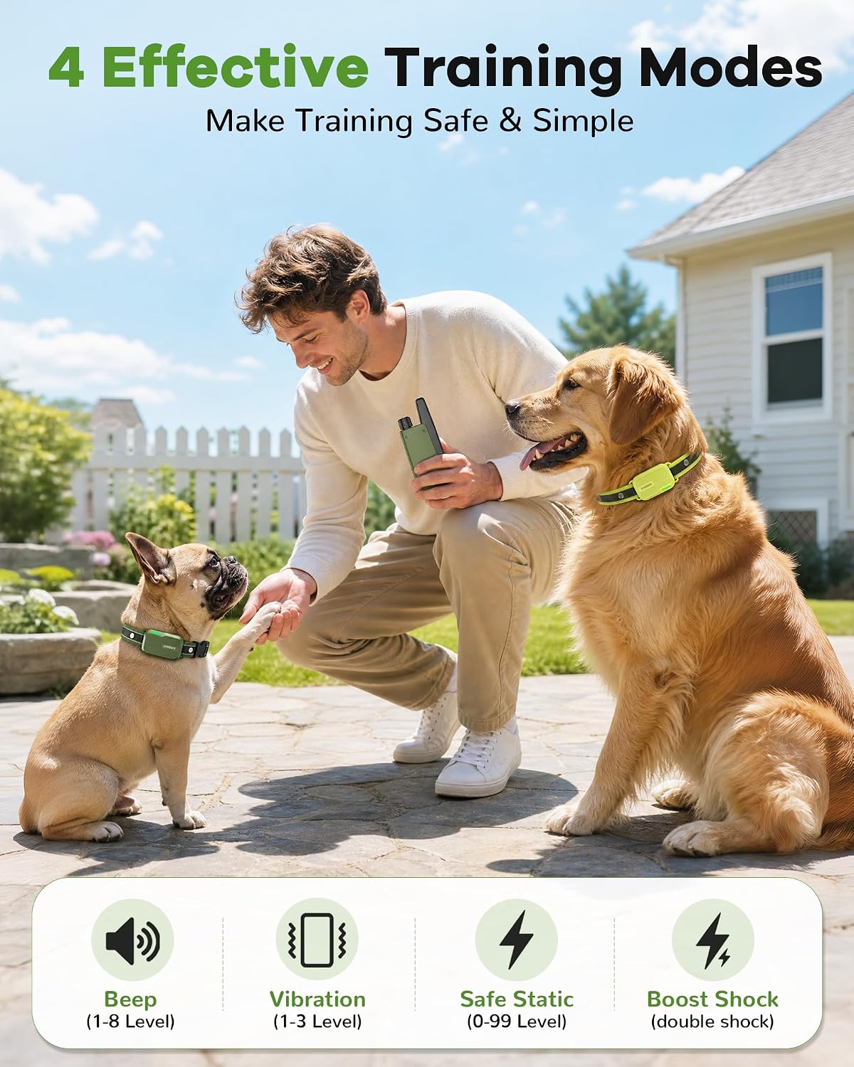 shock collar for dogs 3 pack - 4500ft, close-up detail