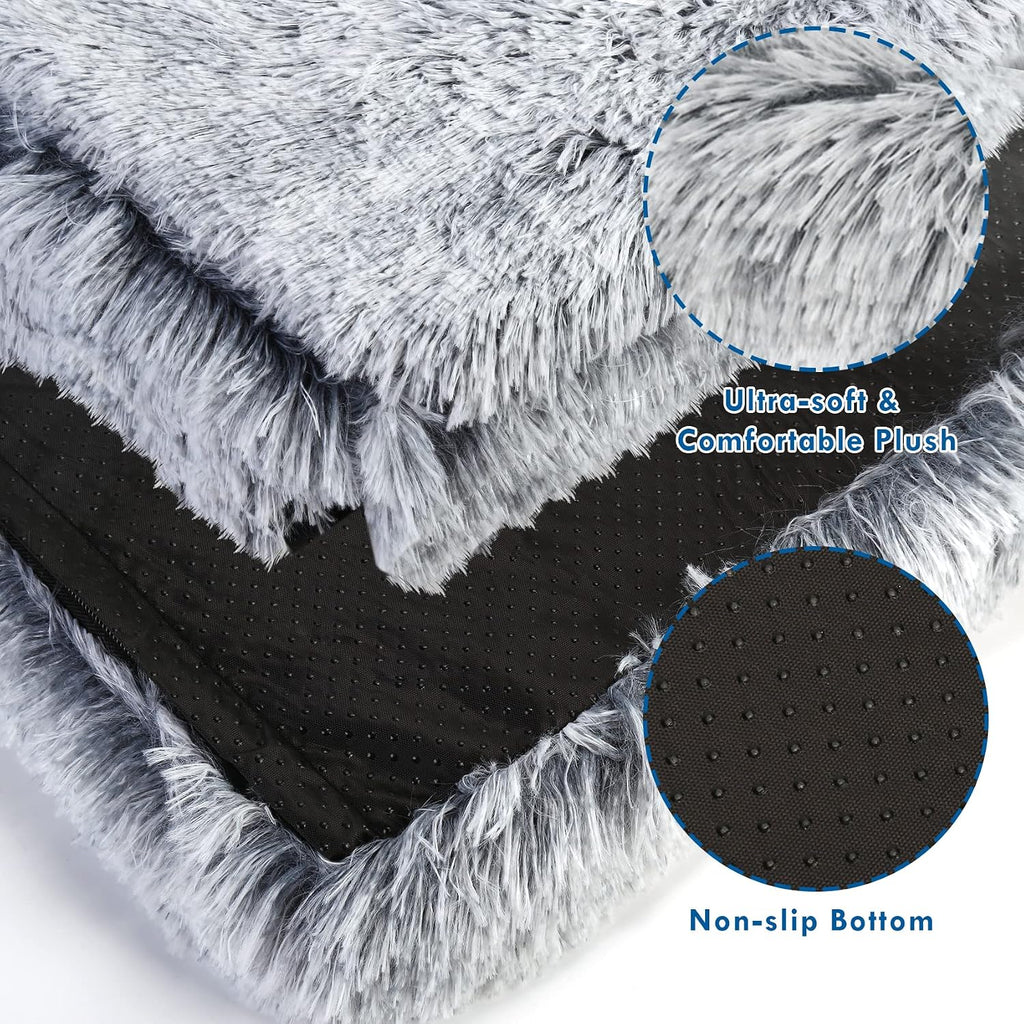 dog bed with cover cave, orthopedic dog bed, close-up detail
