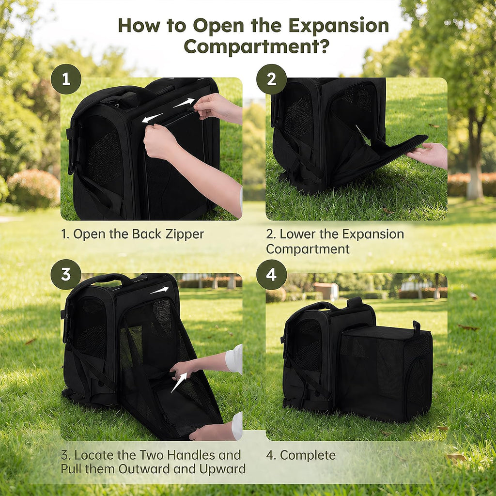 expandable cat backpack carrier airline approved pet travel, side view