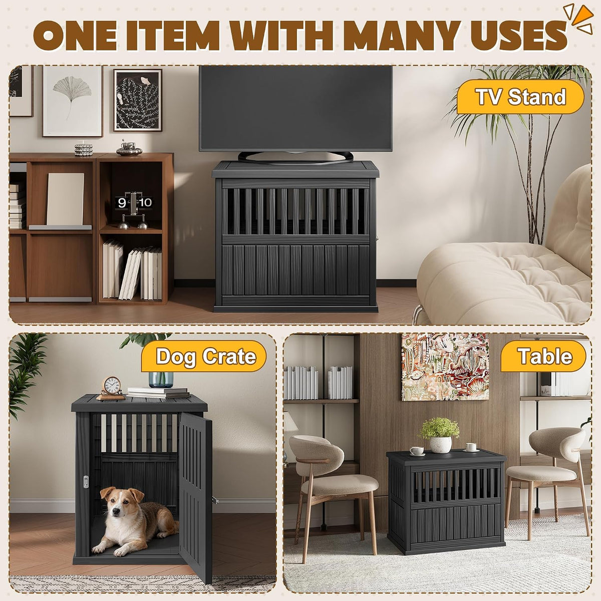 bifanuo dog house 30-inch dog crate furniture, heavy showing dimensions