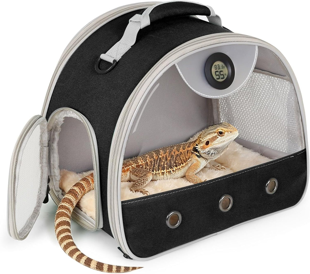 bearded dragon carrier, reptile travel bag with built-in, main product view