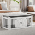 dog crate furniture with padded seat, luxury wooden, main product view