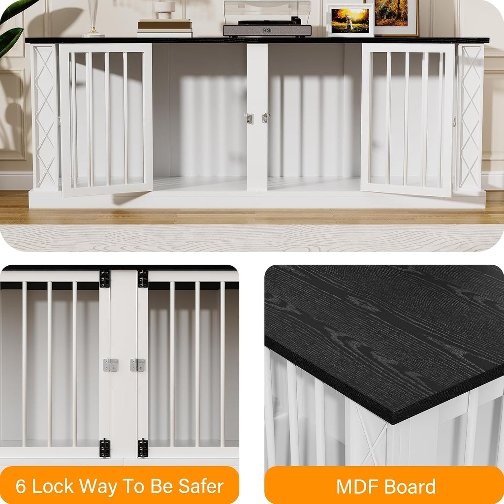 kepptory 86.6" double dog crate furniture for 1 on a desk or shelf