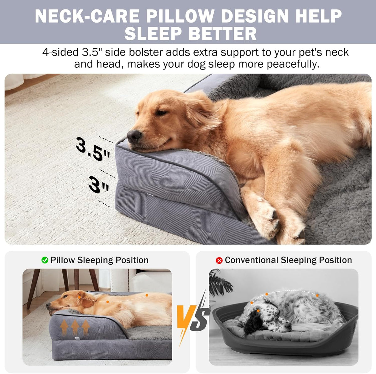 invenho orthopedic dog beds large sized, xl washable, package contents