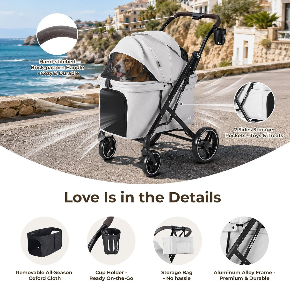x6 pet stroller for medium large pets up, view 9