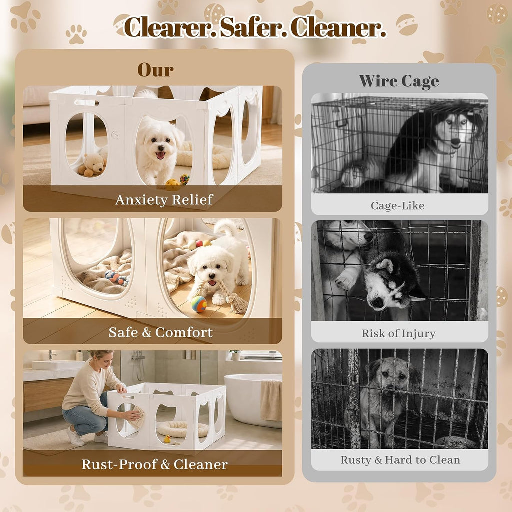 clear acrylic dog playpen indoor with toy &, package contents