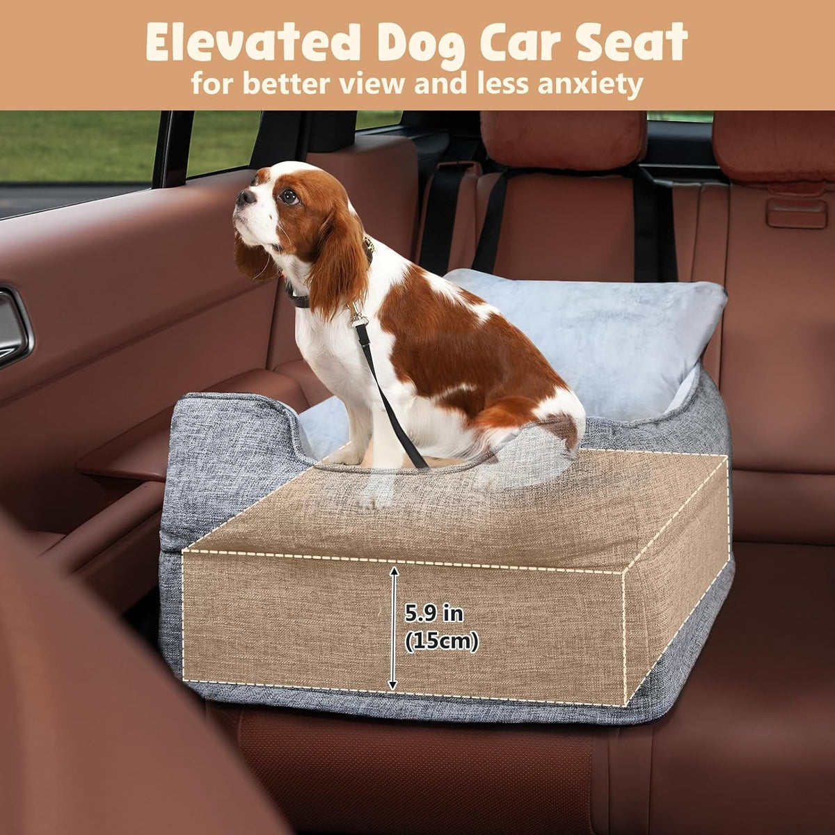 avont dog car booster seat for small/medium dogs, close-up detail