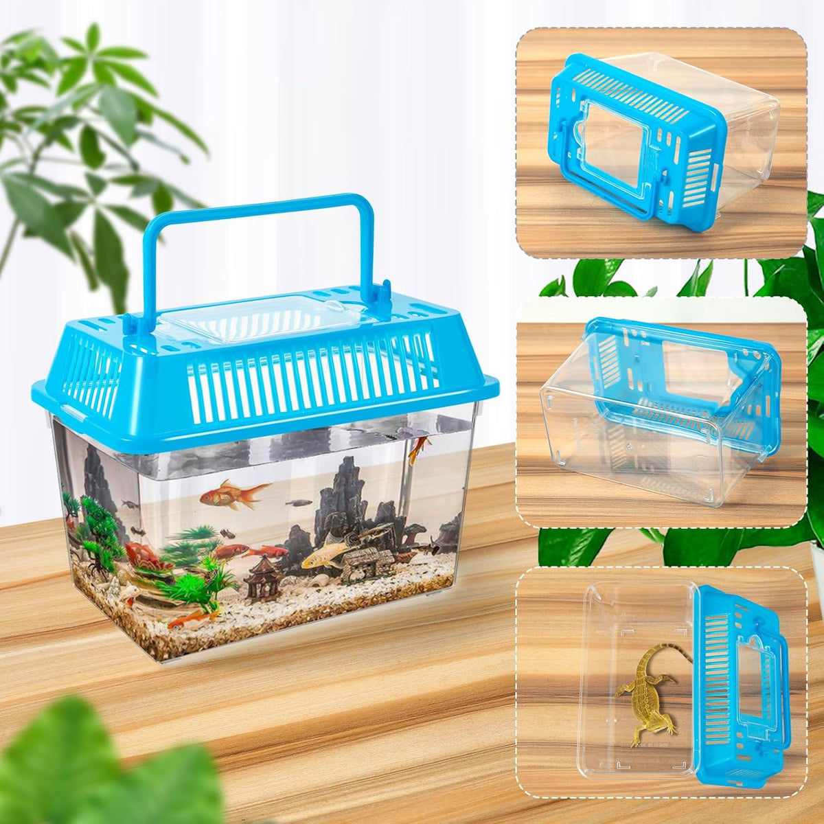 plastic reptile terrariums carrier cage, tarantula enclosure snake, close-up detail