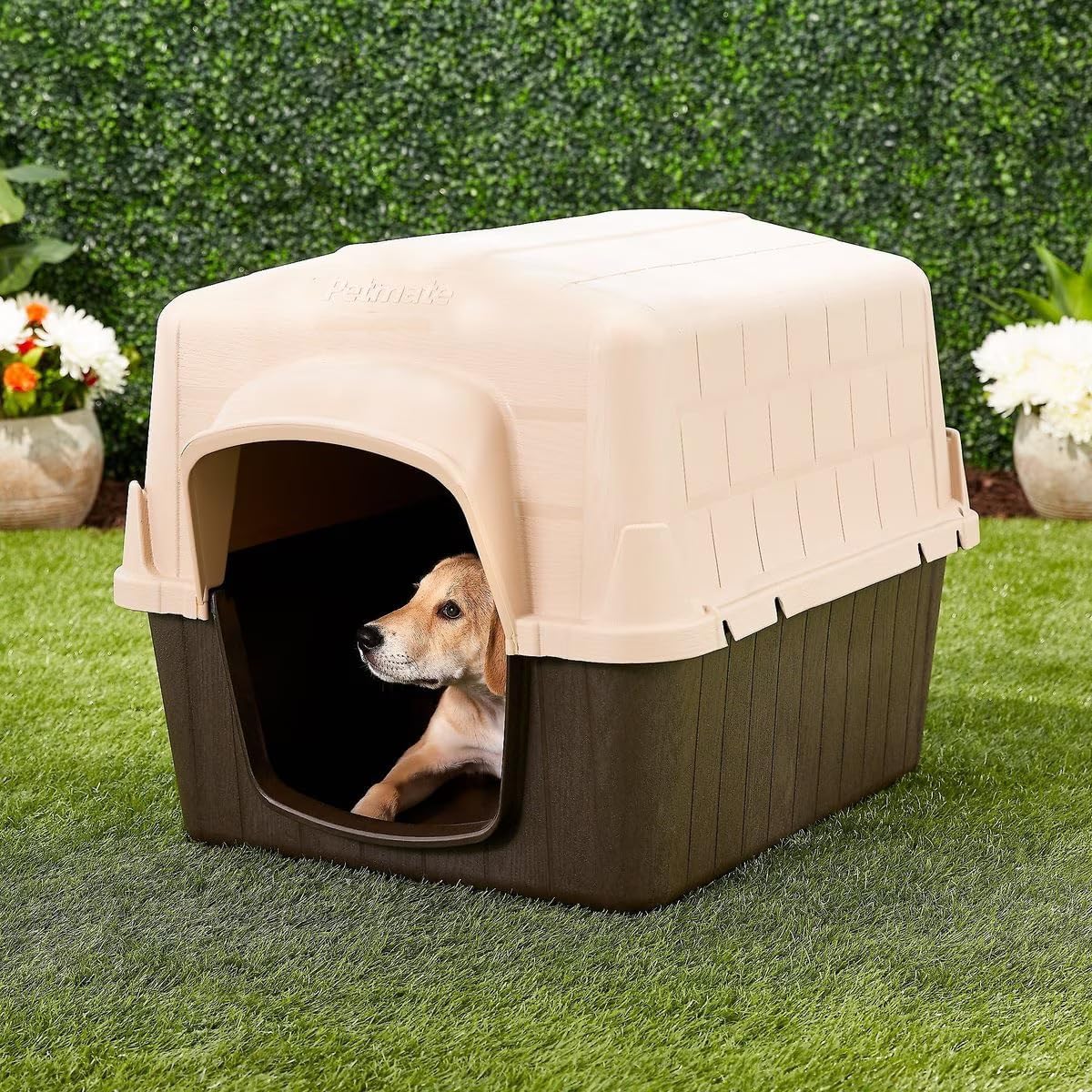 petmate barnhome iii, 25-50lbs, made in usa shown in use