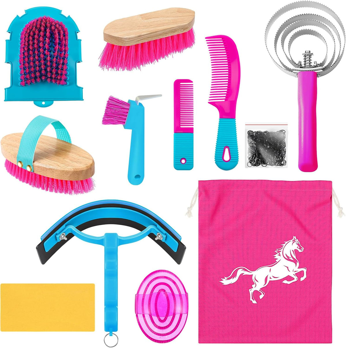 abbylike 12 pieces horse grooming kit equine care, main product view