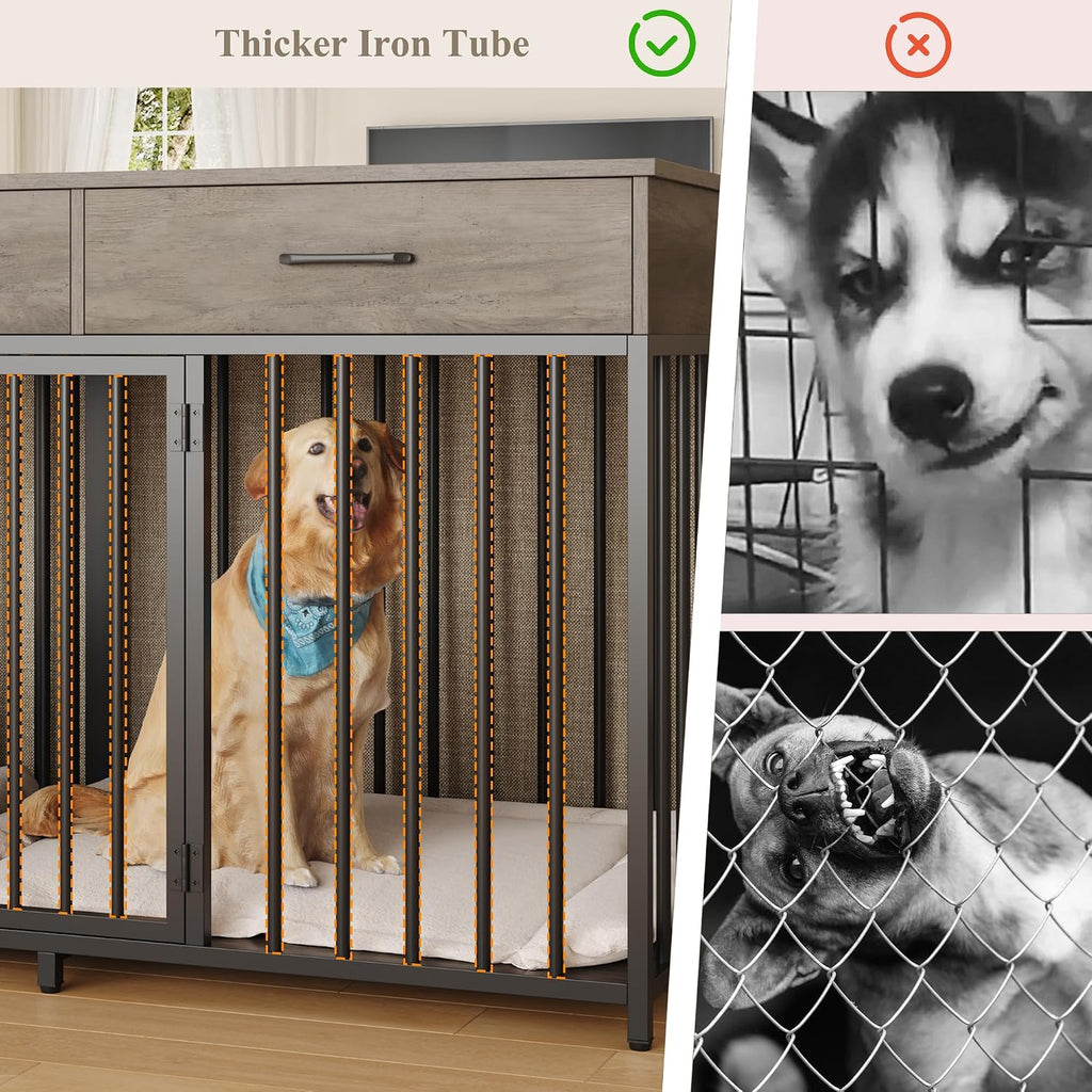 hostack double dog crate, 71" w indoor dog on a desk or shelf