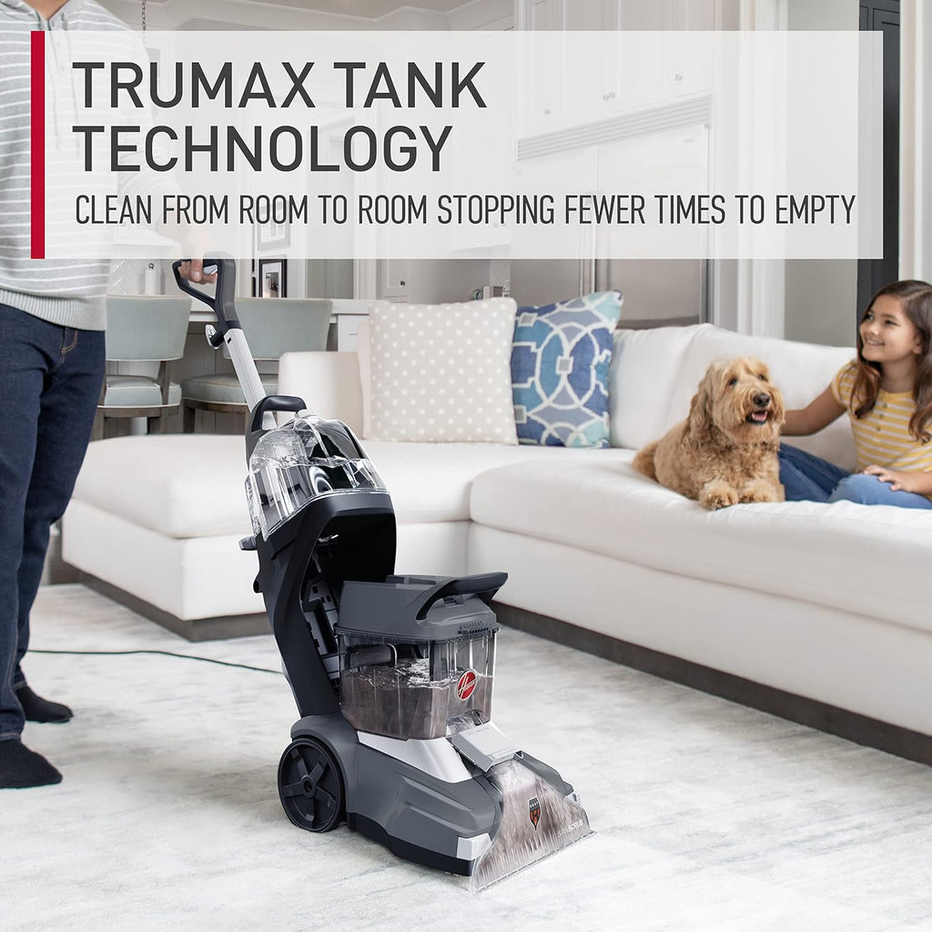 hoover powerscrub xl pet carpet cleaner machine, upright showing dimensions