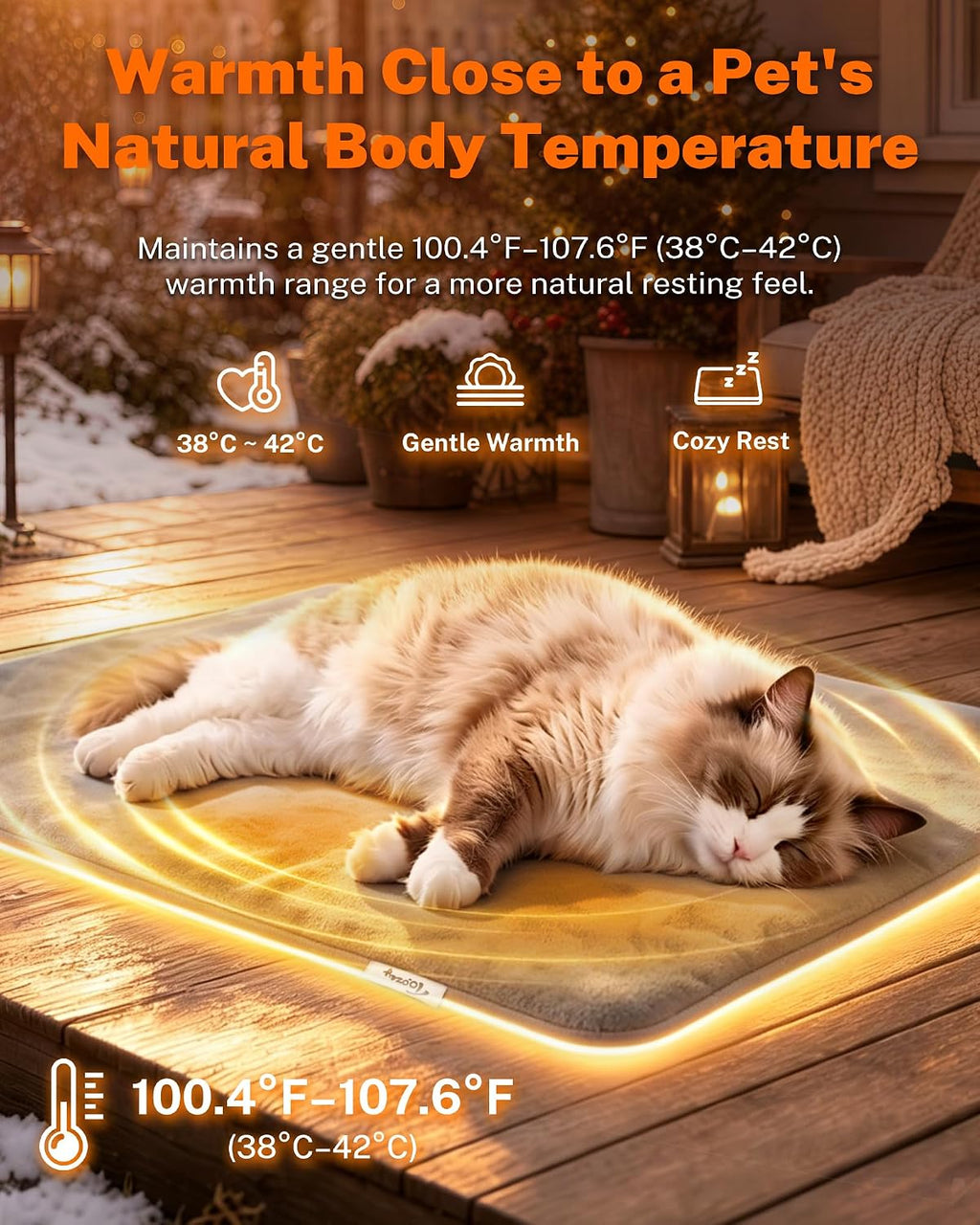 toozey outdoor pet heating pad for dogs & on a desk or shelf