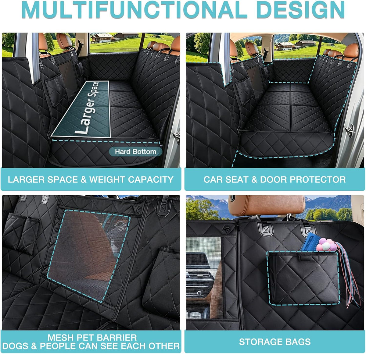 waterproof hard bottom car seat cover for dogs, package contents
