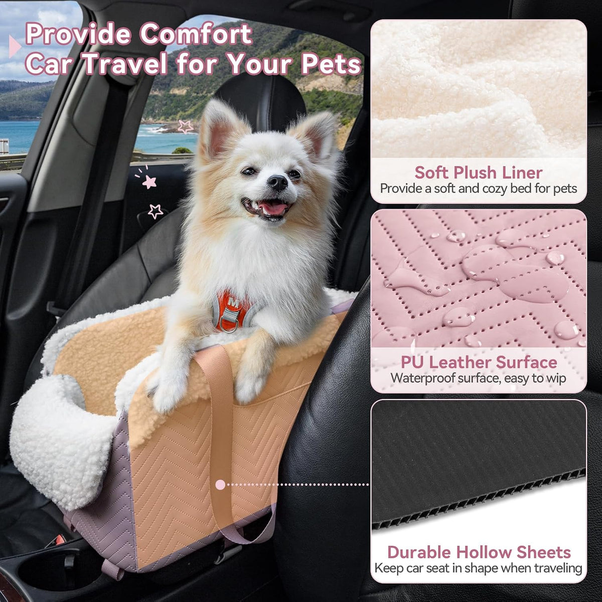 petsfit cat car seat, portable console dog car, package contents