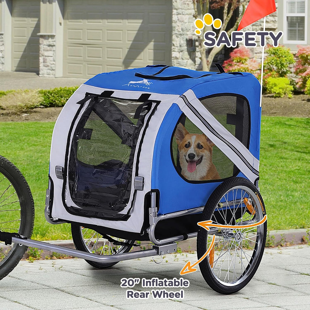 aosom dog bike trailer easy folding cart frame on a desk or shelf