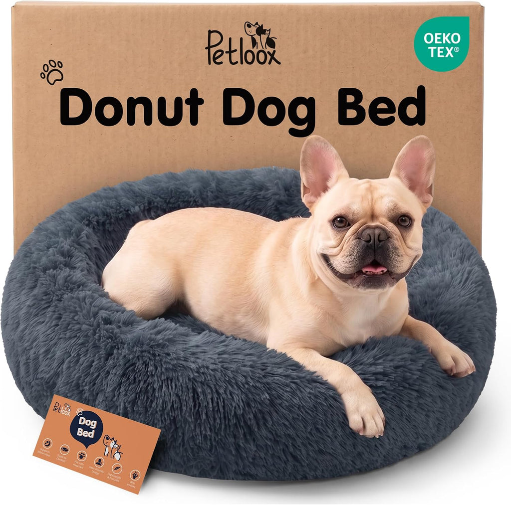 calming donut dog bed for small dogs, round, main product view
