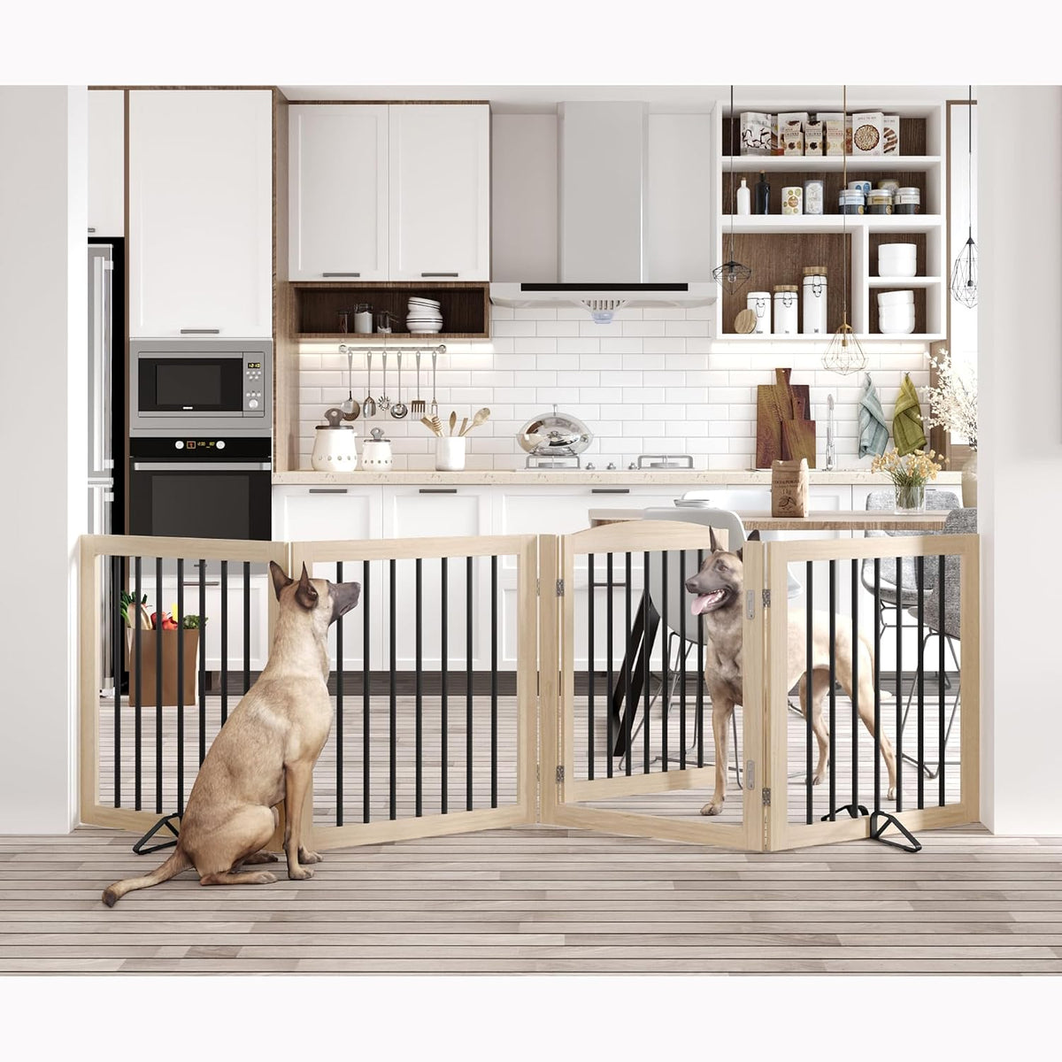 vantas 96" x 30", no-assembly wooden dog gate, main product view